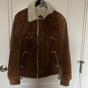 Vintage  Rugged Grande Bay Suede Leather Jacket  Western Brown Size 42